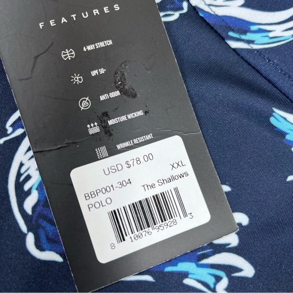 Bad Birdie The Shallows Performance Golf Short Sleeve Supersoft Polo Size 2XL - Picture 8 of 10